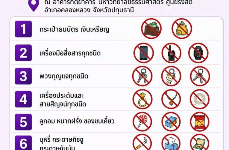 ประกาศสิ่งของห้ามนำเข้า! พิธีพระราชทานปริญญาบัตร สถาบันการอาชีวศึกษา ปีการศึกษา 2568